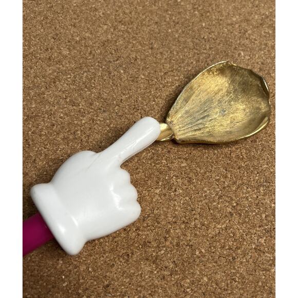 Vintage Mid-Century Golden Lotus Flower Ash Tray Tan France Gucci Inspired - Picture 9 of 10